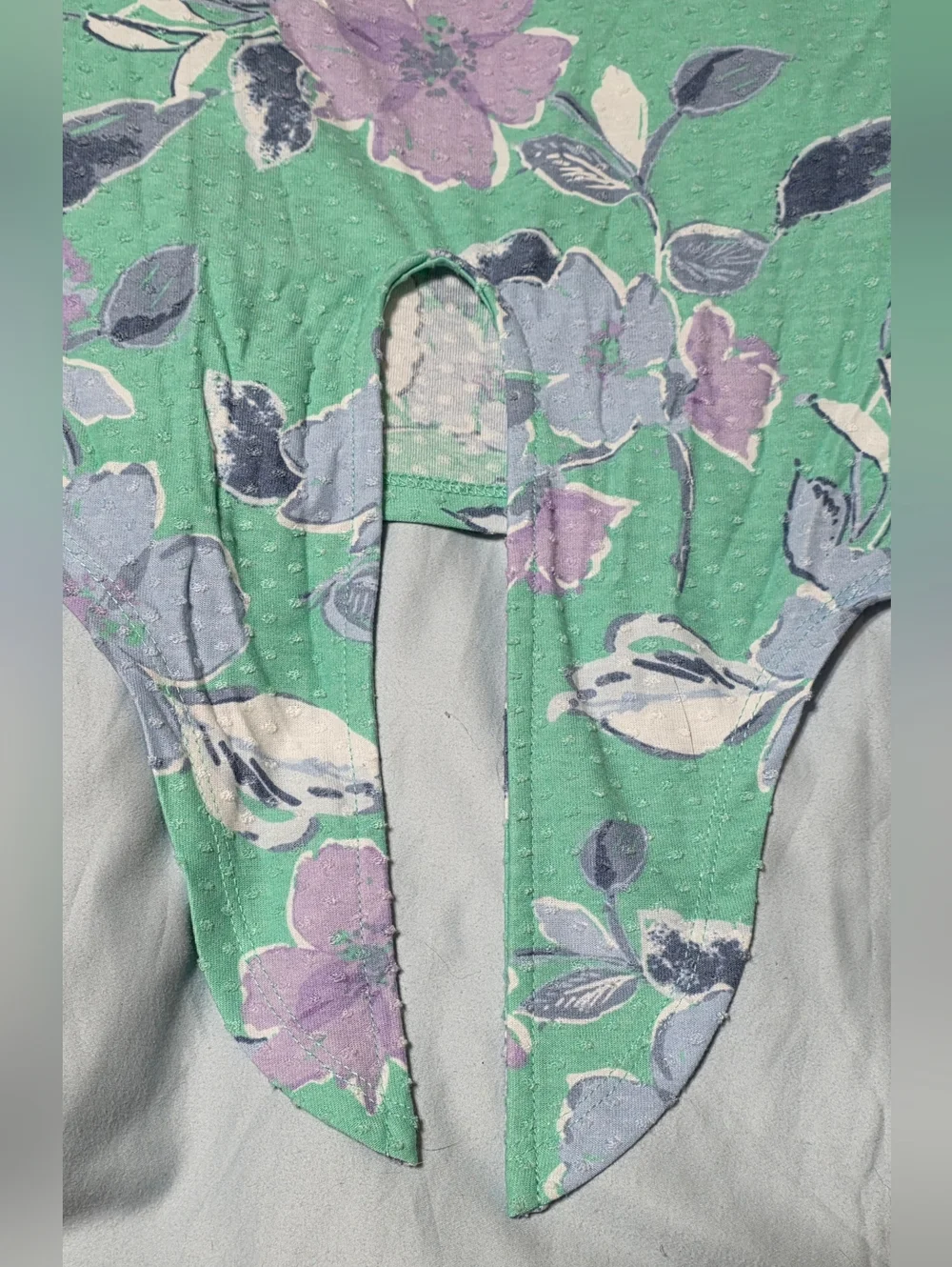 Ruby Rd. Pastel Colors Floral Tie-Hem Short Sleeve Top Women's Size 3X - Picture 10 of 10